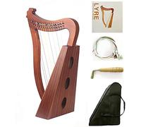 15 Strings Lyre Harp Musical Instrument, Celtic Irish Harp for Beginners, Mahogany Celtic Irish Harp with Durable Gig Bag, Tuning Wrench and Spare strings