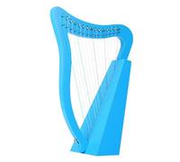 15 Strings Lyre Harp, Romantic and Elegant Handmade Guqin, Classical Style Harp Instrument, Lap Harp for Camping Traveling, Comes with Tuning Wrench(Blue)