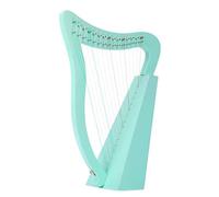 15 Strings Lyre Harp, Romantic and Elegant Handmade Guqin, Classical Style Harp Instrument, Lap Harp for Camping Traveling, Comes with Tuning Wrench(Green)