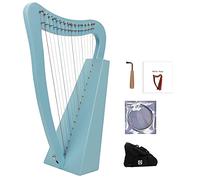 15 strings mahogany harp, Nylon strings Irish Celtic harp with durable bag, tuning wrench and spare strings, suitable for music lovers, beginners, children, adults (Color : Pink-Blue_Without Pickup)