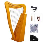 15 strings mahogany harp, Nylon strings Irish Celtic harp with durable bag, tuning wrench and spare strings, suitable for music lovers, beginners, children, adults (Color : Yellow_Pickup Included)