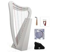 15 strings mahogany harp, Nylon strings Irish Celtic harp with durable bag, tuning wrench and spare strings, suitable for music lovers, beginners, children, adults (Color : White_Without Pickup)