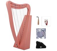 15 strings mahogany harp, Nylon strings Irish Celtic harp with durable bag, tuning wrench and spare strings, suitable for music lovers, beginners, children, adults (Color : Pink_Without Pickup)