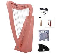 15 strings mahogany harp, Nylon strings Irish Celtic harp with durable bag, tuning wrench and spare strings, suitable for music lovers, beginners, children, adults (Color : Pink_Pickup Included)