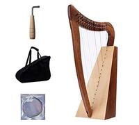 15 Strings Solid Wood Harp 22Inch/56cm, With Tuning Wrench, Gig Bag, Spare Strings And English Music Score, Best Gift For Adult Kids Beginner