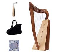 15 Strings Solid Wood Knee Harp, 22Inch/56cm Tall, With Tuning Wrench, Black Gig Bag, Spare Strings And English Music Score, Best Gift For Adult Kids Beginner