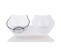 15° Tilted Cat Food Bowl Pet Feeding Basic Bowl Stress-Free Double Dishes Raised with Stand