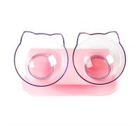 15° Tilted Cat Food Bowl Pet Feeding Basic Bowl Stress-Free Double Dishes Raised with Stand