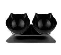 15° Tilted Cat Food Bowl Pet Feeding Basic Bowl Stress-Free Double Dishes Raised with Stand