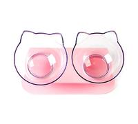 15° Tilted Cat Food Bowl Pet Feeding Basic Bowl Stress-Free Double Dishes Raised with Stand