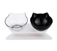 15° Tilted Cats Food Bowl Pet Feeding Basic Bowl Stress-Free Double Dishes Raised with Stand