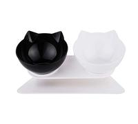 15° Tilted Cats Food Bowl Pet Feeding Basic Bowl Stress-Free Double Dishes Raised with Stand