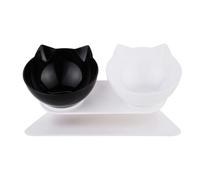 15° Tilted Cats Food Bowl Pet Feeding Basic Bowl Stress-Free Double Dishes Raised with Stand