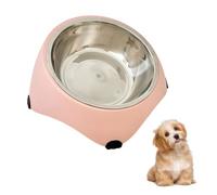 15° Tilted Elevated Dog Bowl,Stainless Steel Detachable Pet Cat Food Bowls with Non-Slip Base for Small Medium Large Dogs and Cats