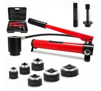 15 Ton Hydraulic Knockout Punch Kit, 22-60mm Conduit Hole Cutter Set, KO Tool Kits with 6 Dies, Metal Sheet Driver Tools, Metal Sheet Puncher Hole Digger For Aluminum, Brass Stainless Steel Plastic