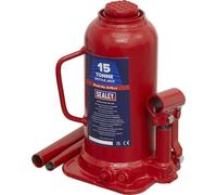 15 Tonne Bottle Jack - Machine Welded Base & Reservoir - 457mm Maximum Height