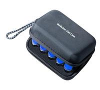 15 Vials Holder, Insulin Peptide Vial Case for Fridge, with Hand Strap and Logo,Fits 5-15ml Vials for Peptide, GLP-1 and Insulin Storage, Pocket Design for Carrying Syringes and Wet Paper Etc,Black