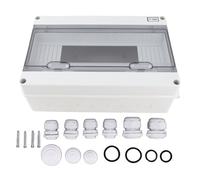 15 Way Distribution Box, IP65 Electric Junction Box, Transparent Cover with Screws and Connectors for MCB, Outdoor Indoor Power Communication Equipment Protection