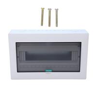 15 Way Open Mounted Distribution Protection Box, Power Distribution Box with DIN Rail, Frosted PC Cover and Stainless Steel Shell for Circuit Breaker Installation, Electrical Box f