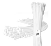 15" White 120lb (100 Pack) Heavy Duty Zip Ties, Choose Size/Color, by Bolt Dropper