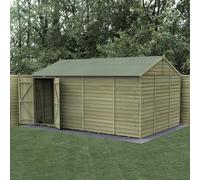 15 x 10 Forest 4Life Reverse Apex Windowless Shed with Double Doors 25yr Guarantee