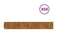 (15 x 103 cm/ 50 pcs) vidaXL Lawn Edgings Garden Edging Outdoor Grass Border Flexible Corten steel