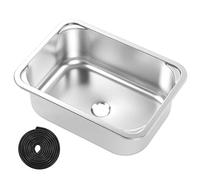 15 X 11 Drop In 304 Stainless Steel Single Bowl RV Sink with 40mm Drain, Flush Mounted Hand Wash Basin Sink for Van Boat Yard Office