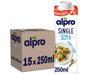 15 x 250ml Alpro Single Soya Alternative to Cream Pour and Cook Plant-Based