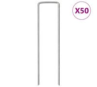 (15 x 3.5 cm) vidaXL Ground Pegs U Shape Ground Stake Garden Peg Tent Peg Galvanised steel