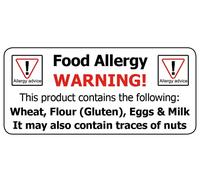15 X 33mm Allergy A Food Allergy/Allergen Advice Warning Stickers