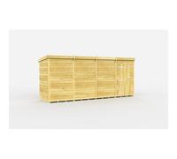 15 x 4 Feet Pent Shed - Single Door W/O Window - L118 x W454 x H201 cm Buttercup Farm Brown One Size