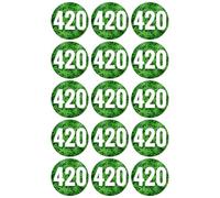 15 x 420 Weed Leaves Edible Wafer or Icing Cupcake Topper Fun Stoner Party Cake Decorations Perfect For Brownies Cookies Muffins & More!… (Premium Icing Sheet)