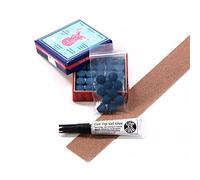 15 X 8mm Tweeten ELK MASTER Leather Snooker Pool Cue Tips - FREE C&C Cue Tip Gel Glue