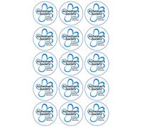 15 x Alzheimer's Society Edible Wafer or Icing Cupcake Topper Fun Charity Party Cake Decorations Perfect For Brownies Cookies Muffins & More!… (Edible Wafer Card)