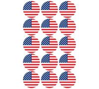 15 x America USA Flag Edible Wafer or Icing Cupcake Topper Fun Country Party Cake Decorations Perfect For Brownies Cookies Muffins & More!… (Premium Icing Sheet)