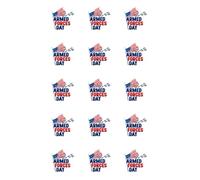 15 x Armed Forces Day Edible Wafer or Icing Cupcake Topper Fun Party Cake Decorations Perfect For Brownies Cookies Muffins & More!… (Edible Wafer Card)