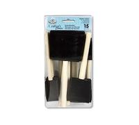 15 x Assorted Sizes Foam Paint Brush, Sponge Paint Brush Set with Wooden Handle Lightweight Painting Tool Arts Supplies for Acrylics, Oils, Stains, Varnish, Watercolours, Mod Podge Glue