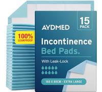 15 x AYDMED Incontinence Bed Pads 160 x 80cm | Extra-Large Disposable Incontinence Pads | Maximum Absorbency Incontinence Bed Sheets For Adults, Children & Babies | 3,000ML Capacity