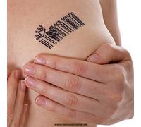 15 x Barcode BLACK OWNED Temporary Tattoo - Fetish BBC Hotwife Queen of Spades (15)