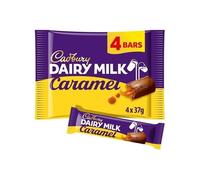 Cadbury Dairy Milk Caramel Chocolate Bar, Milk Chocolate with Smooth Caramel Filling, 4 x 37 g Bars Per Pack (1 Pack Total)