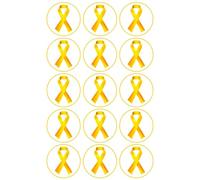 15 x Childhood Cancer Ribbon Edible Wafer or Icing Cupcake Topper Fun Charity Party Cake Decorations Perfect For Brownies Cookies Muffins & More! (Edible Wafer Card)