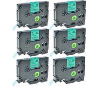 15 x Compatible Label Tape Replacement for Brother Label Tape AZe-731 12mm Laminated Adhesive Black On Green Cassette