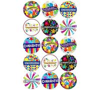 15 x Congratulations Mix Edible Wafer Cupcake Toppers Cake Party Decorations