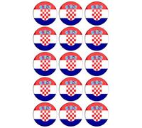 15 x Croatia Flag Edible Wafer or Icing Cupcake Toppers Fun Country Party Cake Decorations Perfect For Brownies Cookies Muffins & More! (Edible Wafer Card)