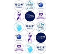 15 x Denim Day for Dementia - Edible Wafer or Icing Cupcake Toppers Alzheimer's Cake Decorations Perfect For Brownies Cookies Muffins & More! (Edible Wafer Card) (Edible Wafer Card)