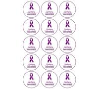 15 x Epilepsy Awareness Ribbon Edible Wafer or Icing Cupcake Toppers Fun Party Cake Decorations Perfect For Brownies Cookies Muffins & More! (Edible Wafer Card)