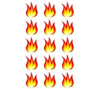 15 x Fire Flames Edible Wafer or Icing Cupcake Toppers Fun Xmas Party Cake Decorations (Premium Icing Sheet)