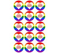 15 x Happy Pride Month Edible Cupcake Toppers - Wafer Card or Icing - Gay Love Celebration Themed Party Decorations Perfect For Brownies Cookies Muffins & More! (Premium Icing Sheet)