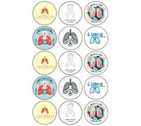 15 x Lung Cancer Awareness Mix Edible Cupcake Toppers - Wafer Card or Icing - Raise Awareness Themed Party Decorations Perfect For Brownies Cookies Muffins & More! (Edible Wafer Card)