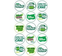 15 x Macmillan Cancer Awareness Mix Edible Wafer or Icing Cupcake Topper Fun Charity Party Cake Decorations Perfect For Brownies Cookies Muffins & More!… (Edible Wafer Card)